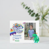 Gefärbte Krawatte Rainbow Foto Danke Karte (Stehend Vorderseite)