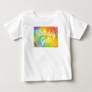 Gefärbte Krawatte Rainbow Geburtstagsparty Kinder Baby T-shirt