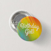 Gefärbte Krawatte Rainbow Geburtstagsparty Kinder Button (Vorne & Hinten)