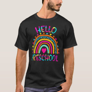 Gefärbte Krawatte Rainbow Hallo Vorschullehrer Zur T-Shirt