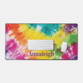 Gefärbte Krawatte Rainbow Individuelle Name Schreibtischunterlage (Tastatur & Maus)