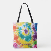Gefärbte Krawatte Rainbow Individuelle Name Tasche (Rückseite)