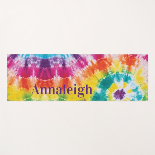 Gefärbte Krawatte Rainbow Individuelle Name Yogamatte (Vorderseite (Horizontal))