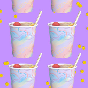 Gefärbte Krawatte Rainbow Pappbecher