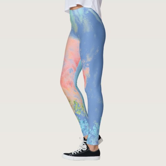 Gefärbte Krawatte Rainbow Pastell Farbe Leggings (Links)
