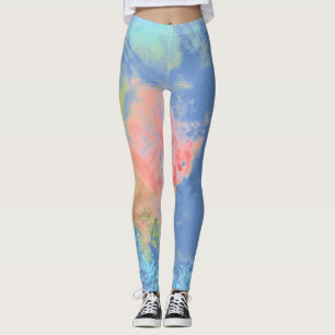 Gefärbte Krawatte Rainbow Pastell Farbe Leggings
