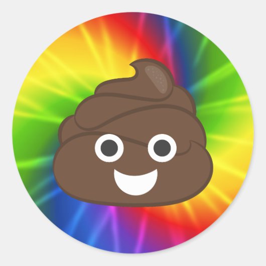 Gefärbte Krawatte Rainbow Poo Emoji Stickers (Vorderseite)