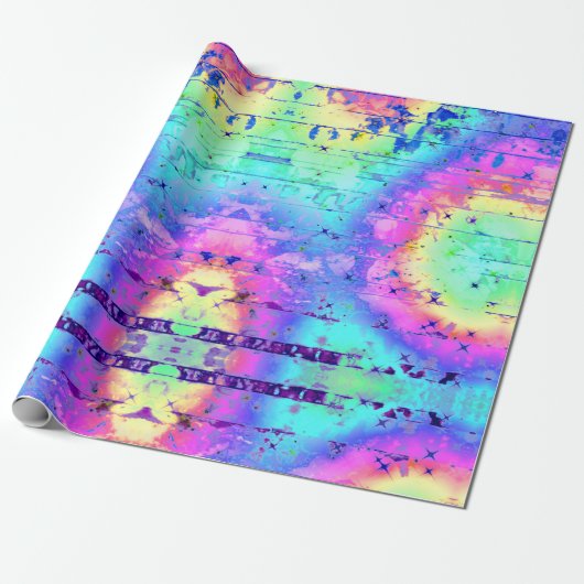 Gefärbte Krawatte Rainbow Print Wrapper Geschenkpapier (Ungerollt)