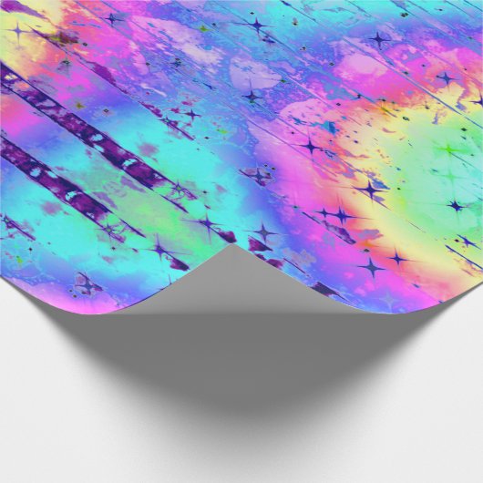 Gefärbte Krawatte Rainbow Print Wrapper Geschenkpapier (Ecke)