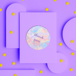 Gefärbte Krawatte Rainbow Runder Aufkleber