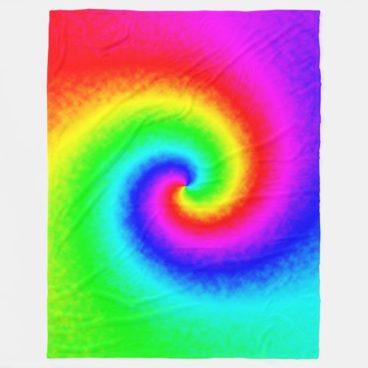 Gefärbte Krawatte Rainbow Swirl Hippie Boho Chic Fleecedecke (Vorderseite)