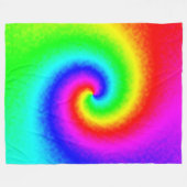 Gefärbte Krawatte Rainbow Swirl Hippie Boho Chic Fleecedecke (Vorderseite (Horizontal))