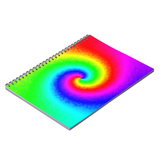 Gefärbte Krawatte Rainbow Swirl Hippie Boho Chic Notizblock (Linke Seite)