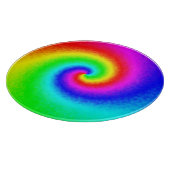 Gefärbte Krawatte Rainbow Swirl Hippie Boho Chic Schneidebrett (Ecke)