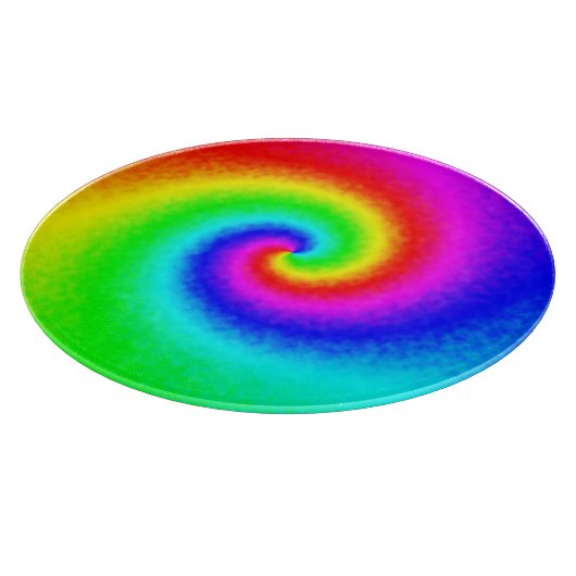 Gefärbte Krawatte Rainbow Swirl Hippie Boho Chic Schneidebrett (Ecke)