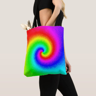 Gefärbte Krawatte Rainbow Swirl Hippie Boho Chic Tasche