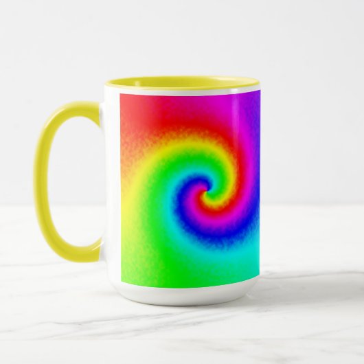 Gefärbte Krawatte Rainbow Swirl Hippie Boho Chic Tasse (Links)