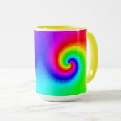 Gefärbte Krawatte Rainbow Swirl Hippie Boho Chic Tasse (VorderseiteRechts)