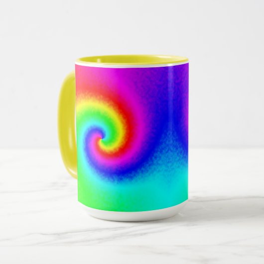 Gefärbte Krawatte Rainbow Swirl Hippie Boho Chic Tasse (Vorderseite Links)