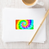 Gefärbte Krawatte Rainbow Swirn Neon Rainbow Color Adressaufkleber (Insitu)