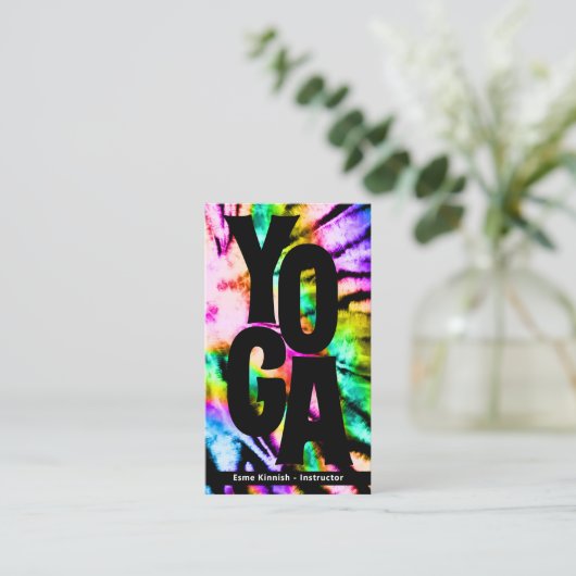 Gefärbte Krawatte Rainbow Yoga Studio oder Instruc Visitenkarte (Stehend Vorderseite)