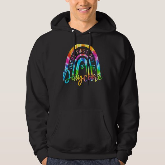 Gefärbte Krawatte Regenbogen glücklich ersten Tag Hoodie (Vorderseite)