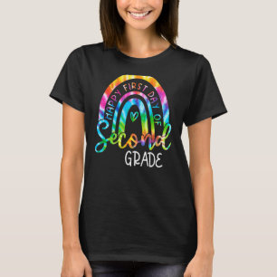 Gefärbte Krawatte Regenbogen glücklich ersten Tag T-Shirt