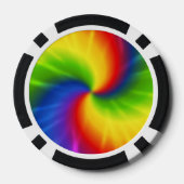 Gefärbte Krawatte-Regenbogenmuster Pokerchips (Rückseite)