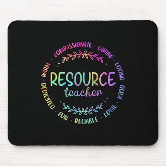 Gefärbte Krawatte-Ressourcen-Lehrerin Anerkennung  Mousepad (Vorne)