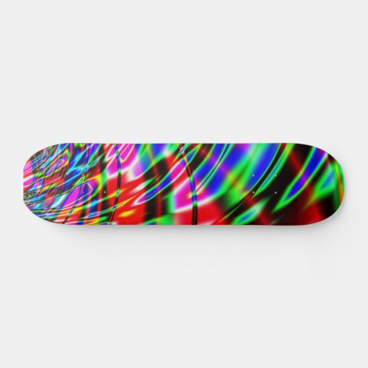 Gefärbte Krawatte Retro Wave Fraktal Skateboard (Horizontal)