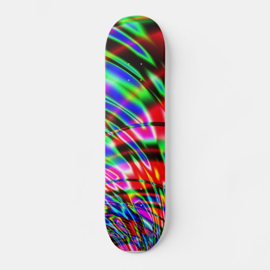 Gefärbte Krawatte Retro Wave Fraktal Skateboard (Vorderseite)