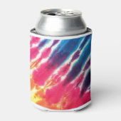 Gefärbte Krawatte Rosa Blau lila gelb Dosenkühler (Kanne Vorderseite)