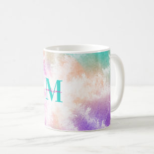 Gefärbte Krawatte Rosa Orange Aquamarine Lila Mono Kaffeetasse