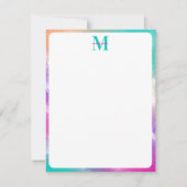 Gefärbte Krawatte Rosa Orange Aquamarine Lila Mono Mitteilungskarte (Vorderseite)