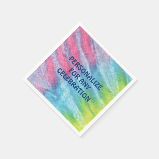 Gefärbte Krawatte Rosa Personalisiert Paper Party Serviette (Ecke)