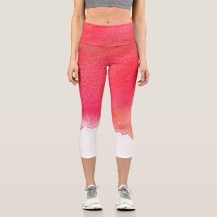 Gefärbte Krawatte Rot Aquarell künstlerische farbe Capri Leggings