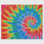 Gefärbte Krawatte Rot und Blauer Spiral Geschenkpapier (Flach)