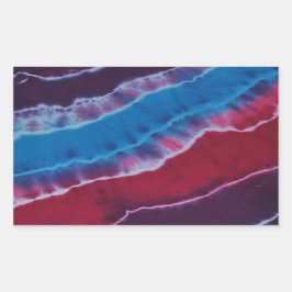 Gefärbte Krawatte Rot-Weiß und Blau-Layers Rechteckiger Aufkleber