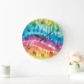 Gefärbte Krawatte Runde römische Zahlen Uhr (Zuhause)