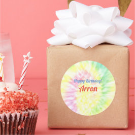 Gefärbte Krawatte Runder Aufkleber