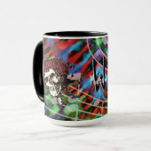 Gefärbte Krawatte Schädel mit Rose Tasse (Vorderseite Links)