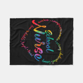 Gefärbte Krawatte School Nurse Heart Word Krankenp Fleecedecke (Vorderseite (Horizontal))