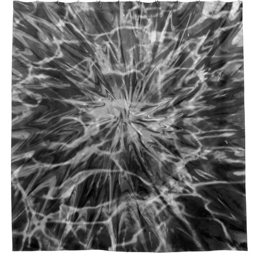 GEFÄRBTE KRAWATTE SCHWARZ-WEISS DUSCHVORHANG (Vorderseite)