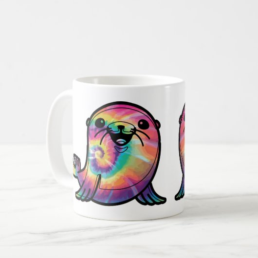 Gefärbte Krawatte Sea Lion Kaffeetasse (Vorderseite Links)
