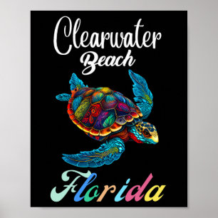 Gefärbte Krawatte Sea Turtle Family Poster