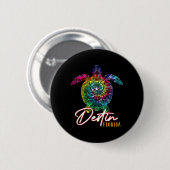 Gefärbte Krawatte Sea Turtle Florida Matching Fami Button (Vorne & Hinten)