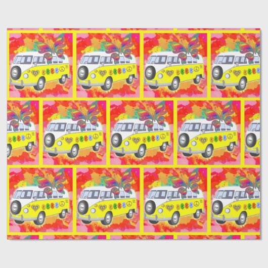 gefärbte Krawatte Sechzigerjahre Siebzigerjahre Geschenkpapier (Flach)