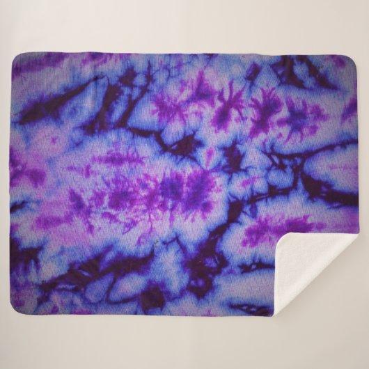 Gefärbte Krawatte Shades of Lila & Blue Sherpadecke (Vorderseite (Horizontal))