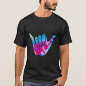 Gefärbte Krawatte Shaka Hang Loose Surf Salutation T-Shirt (Vorderseite)