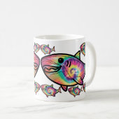 Gefärbte Krawatte Shark: Ein farbenfroher Wasserko Kaffeetasse (VorderseiteRechts)